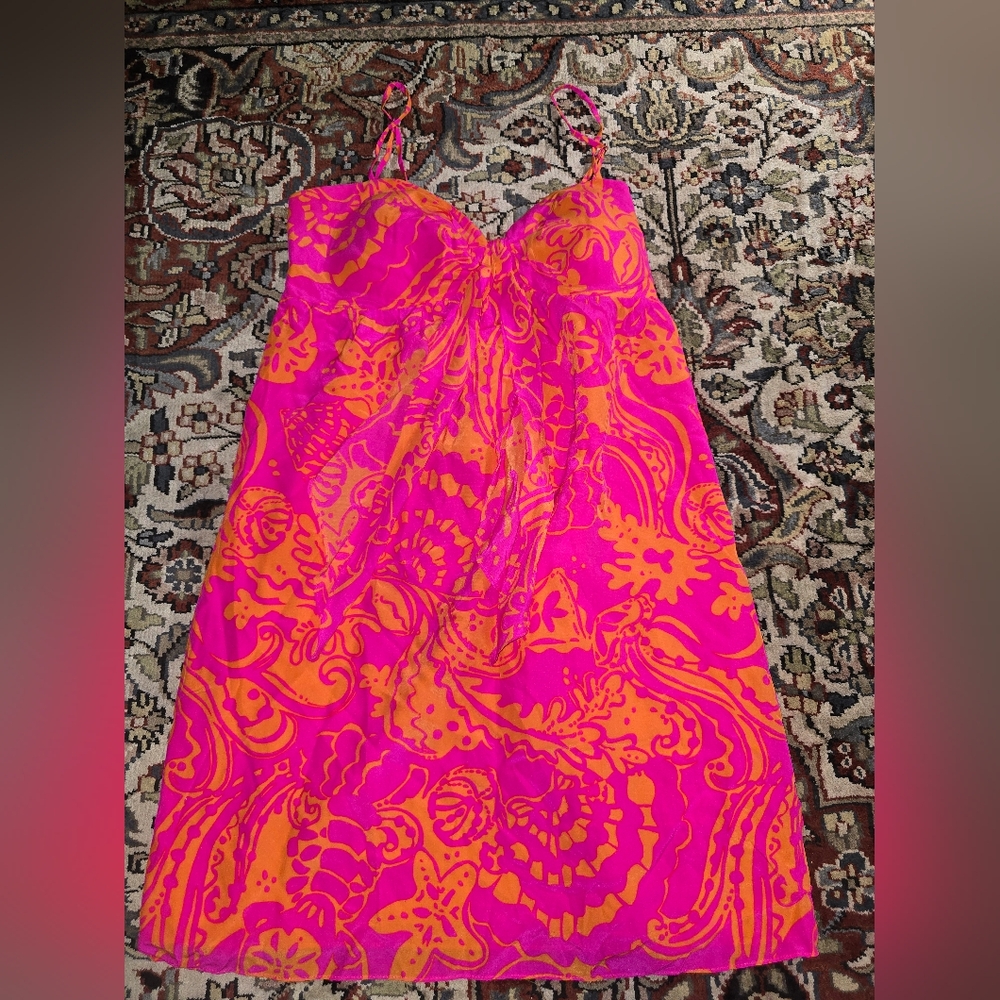 Lilly Pulitzer Charlotte Silk dress. Womens Med